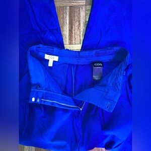 COS Cobalt Blue Wide Legged Cotton Pants 4